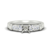 Semi Mount Channel Bar Set Diamond Engagement Ring